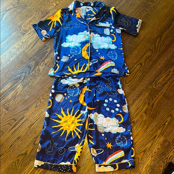 Their Nibs S  Cosmic Pajama Set - Blue and Orange - Picture 1 of 2